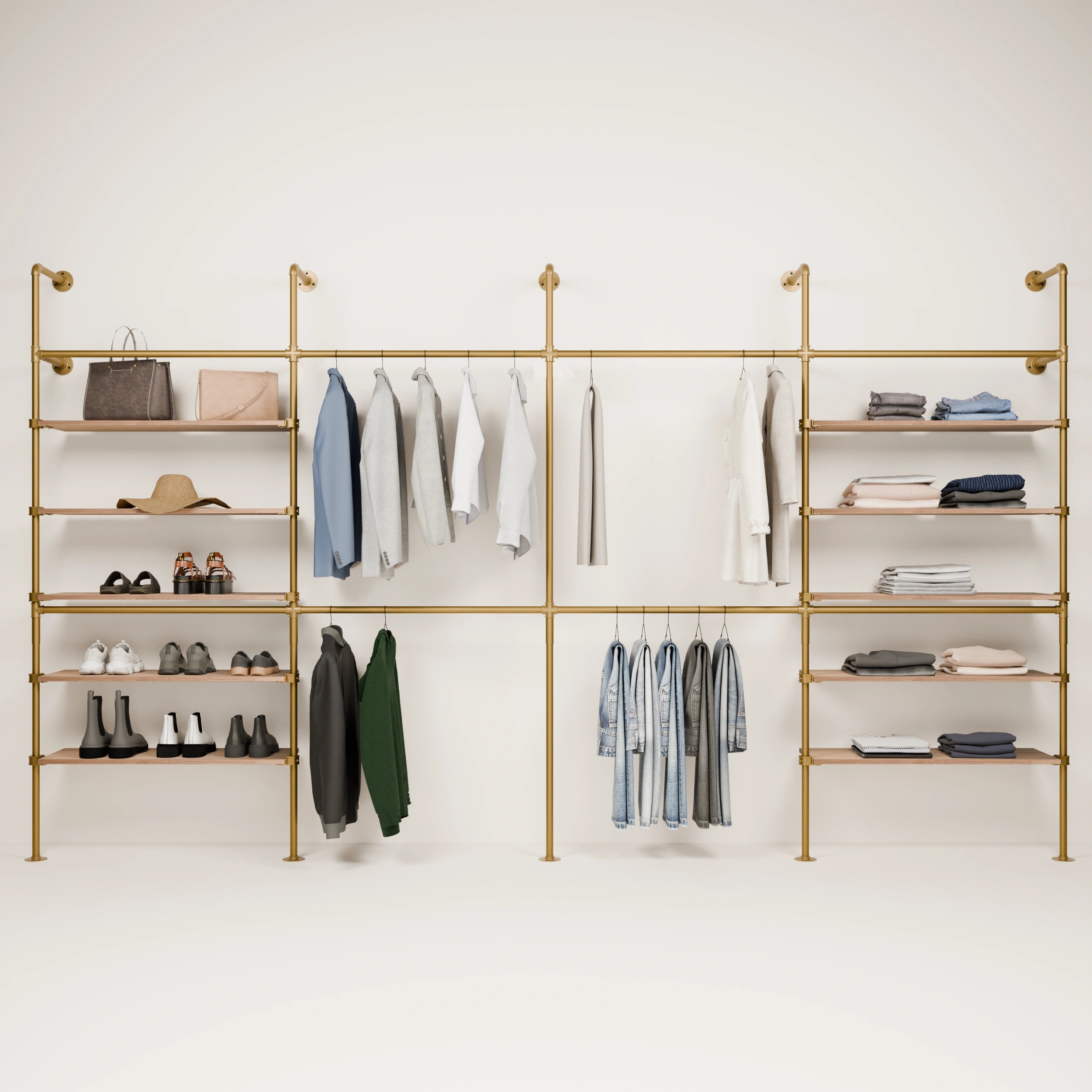 KIM DOUBLE 4 OAK – 10 Regalböden | Gold