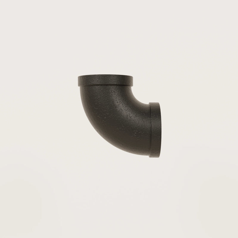 Temperguss Fitting schwarz 90° Winkel Verbindungsstück