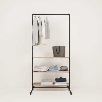 LAS 1 OAK – 3 shelves | Clothes rack with narrow shelf