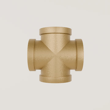 4-Fach Verbinder – Gold | Temperguss Fittings Gold