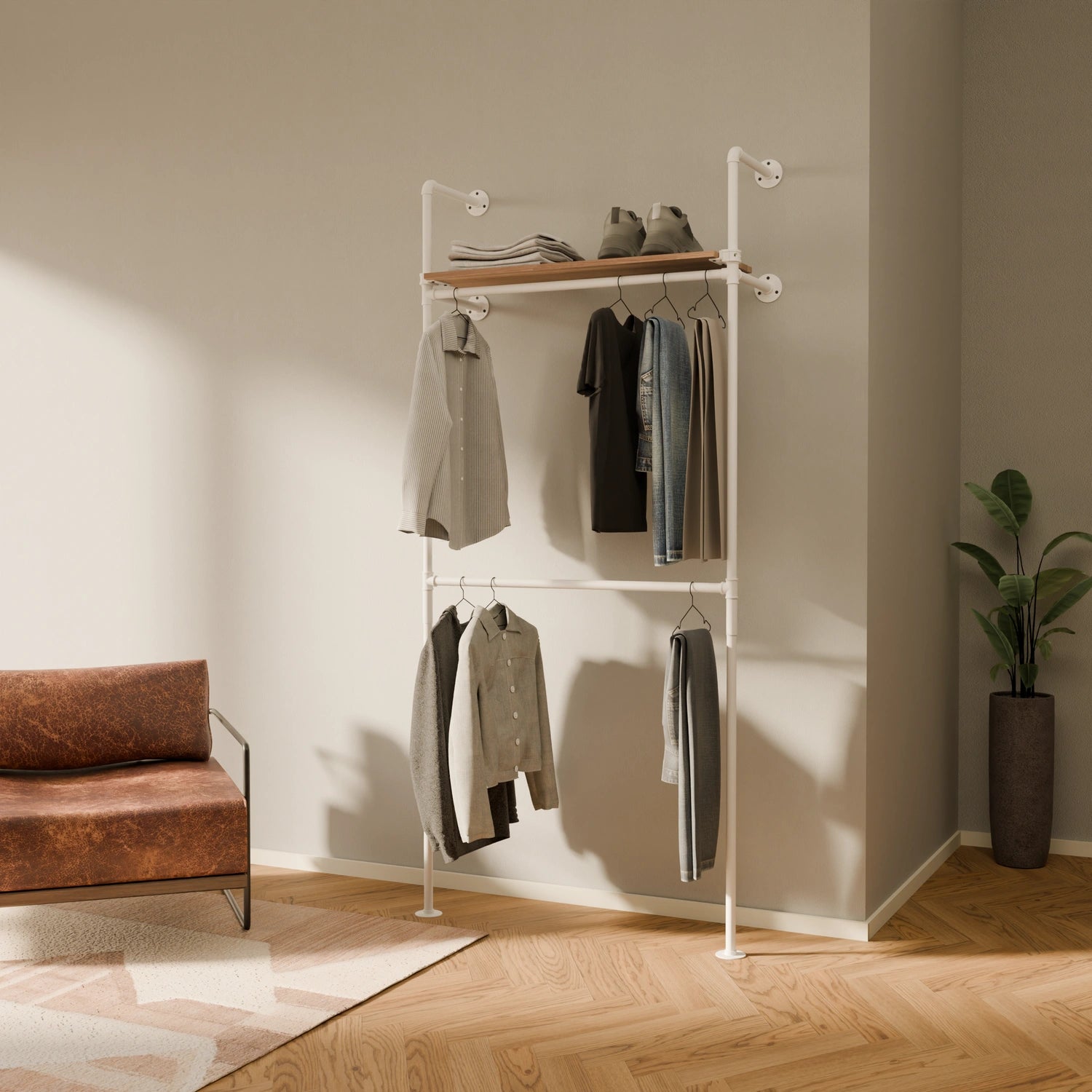 KIM DOUBLE 1 OAK – 1 bovenste plank | wit