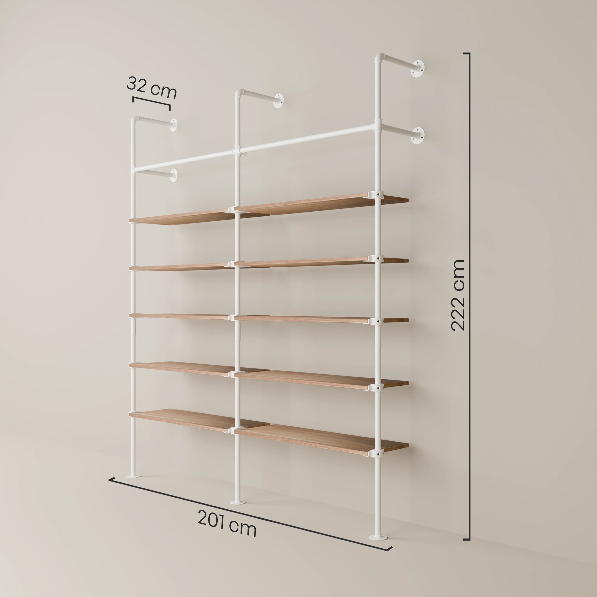 KIM 2 OAK – 10 Regalböden | wit