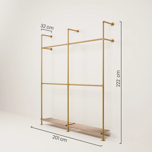 KIM DOUBLE 2 OAK – 2 planken onder goud
