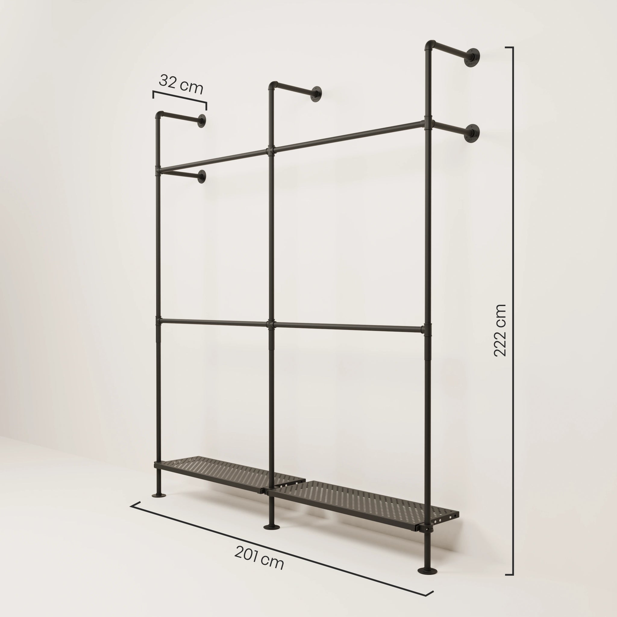 KIM DOUBLE 2 METAL – 2 Regalböden unten