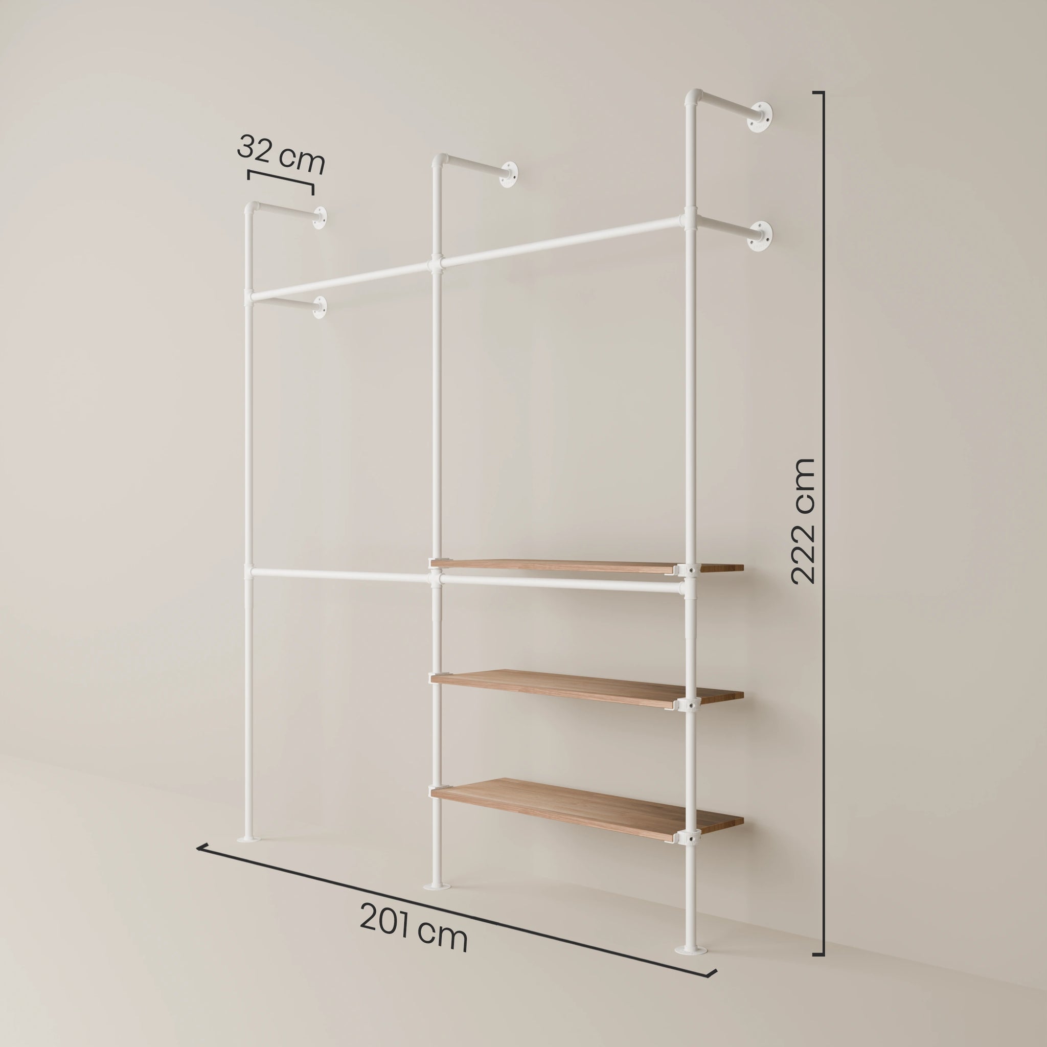 KIM DOUBLE 2 OAK – 3 planken | wit