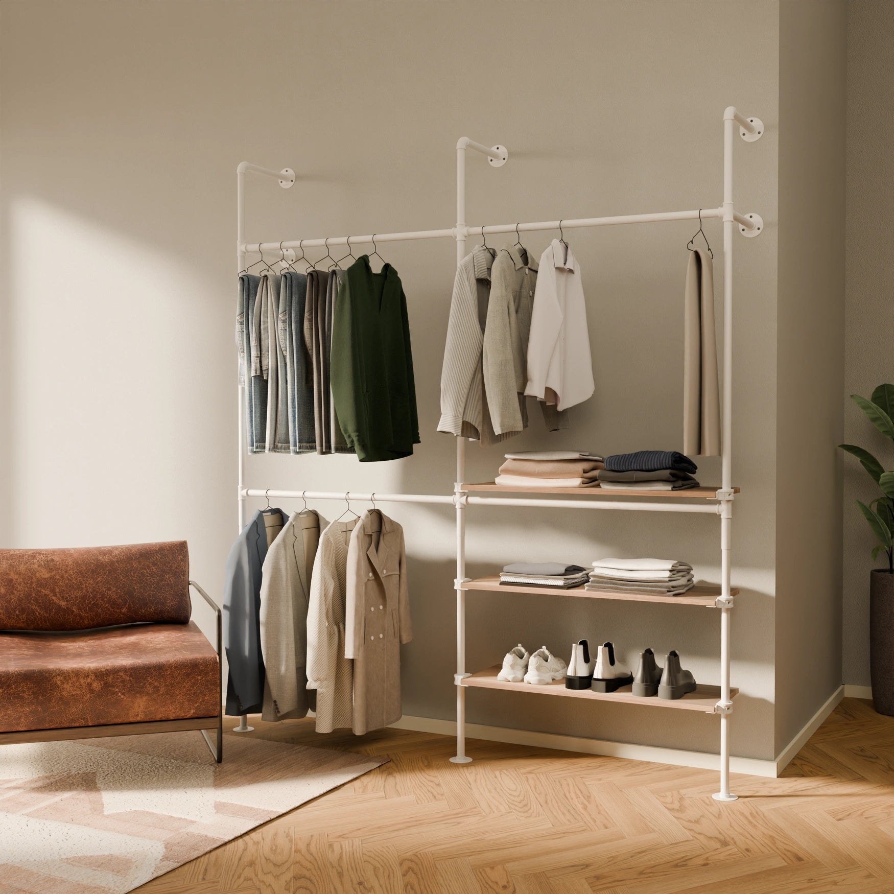 KIM DOUBLE 2 OAK – 3 planken | wit