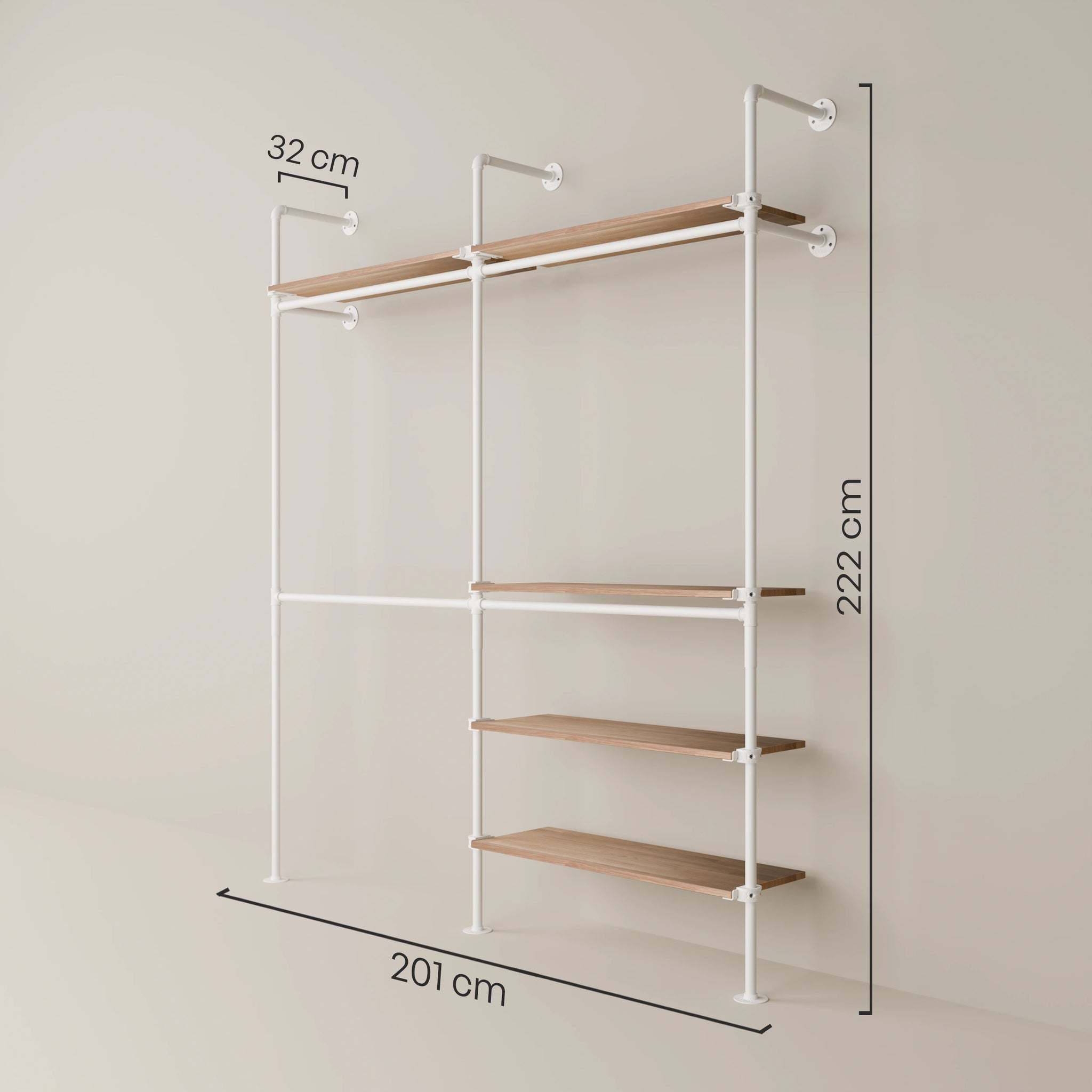 KIM DOUBLE 2 OAK – 5 planken | wit