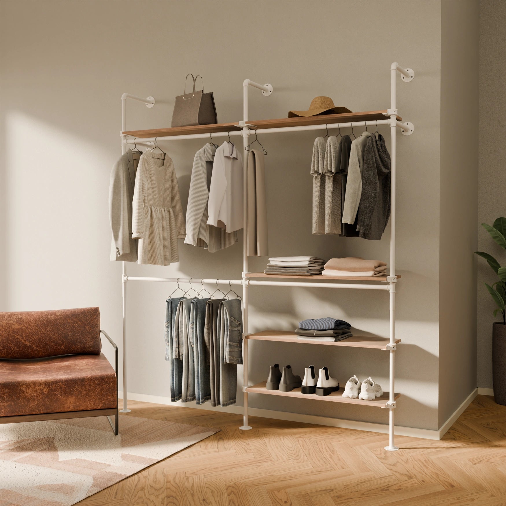 KIM DOUBLE 2 OAK – 5 planken | wit