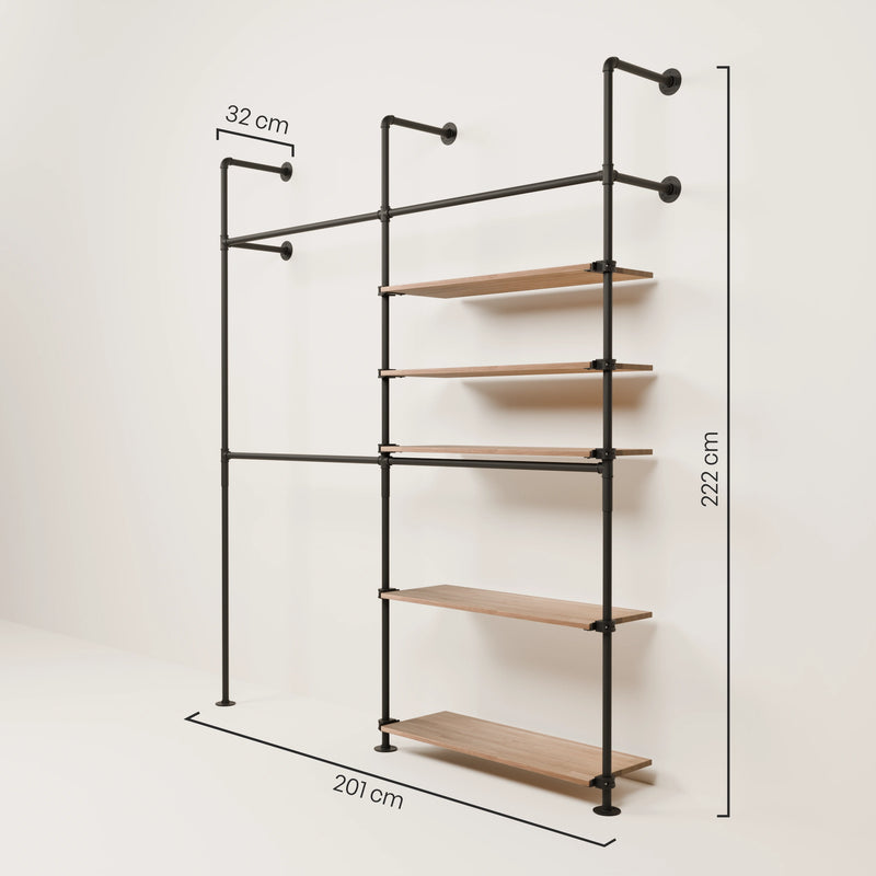 KIM DOUBLE 2 OAK – 5 Regalböden rechts