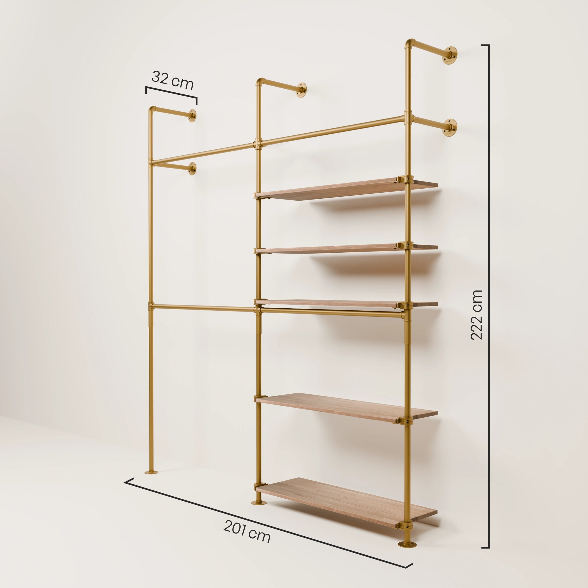 KIM DOUBLE 2 OAK – 5 planken rechts | goud