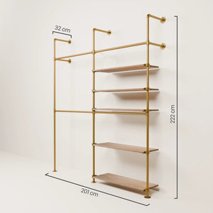 KIM DOUBLE 2 OAK – 5 planken rechts | goud