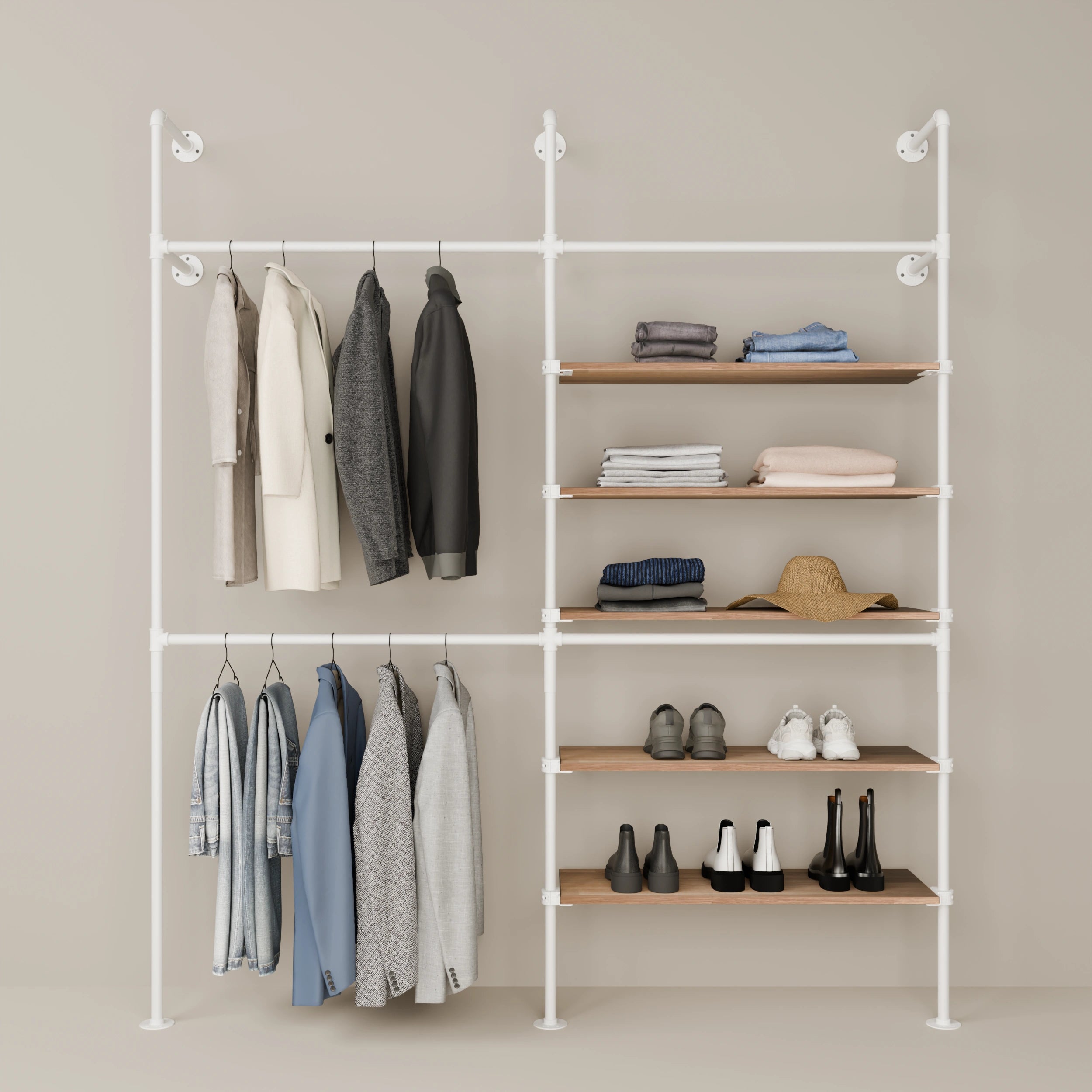 KIM DOUBLE 2 OAK – 5 planken rechts | wit