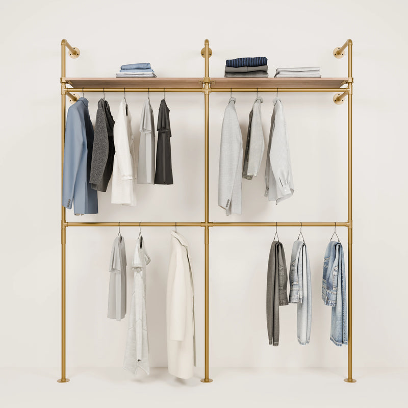 KIM DOUBLE 2 OAK –  2 top shelves | gold