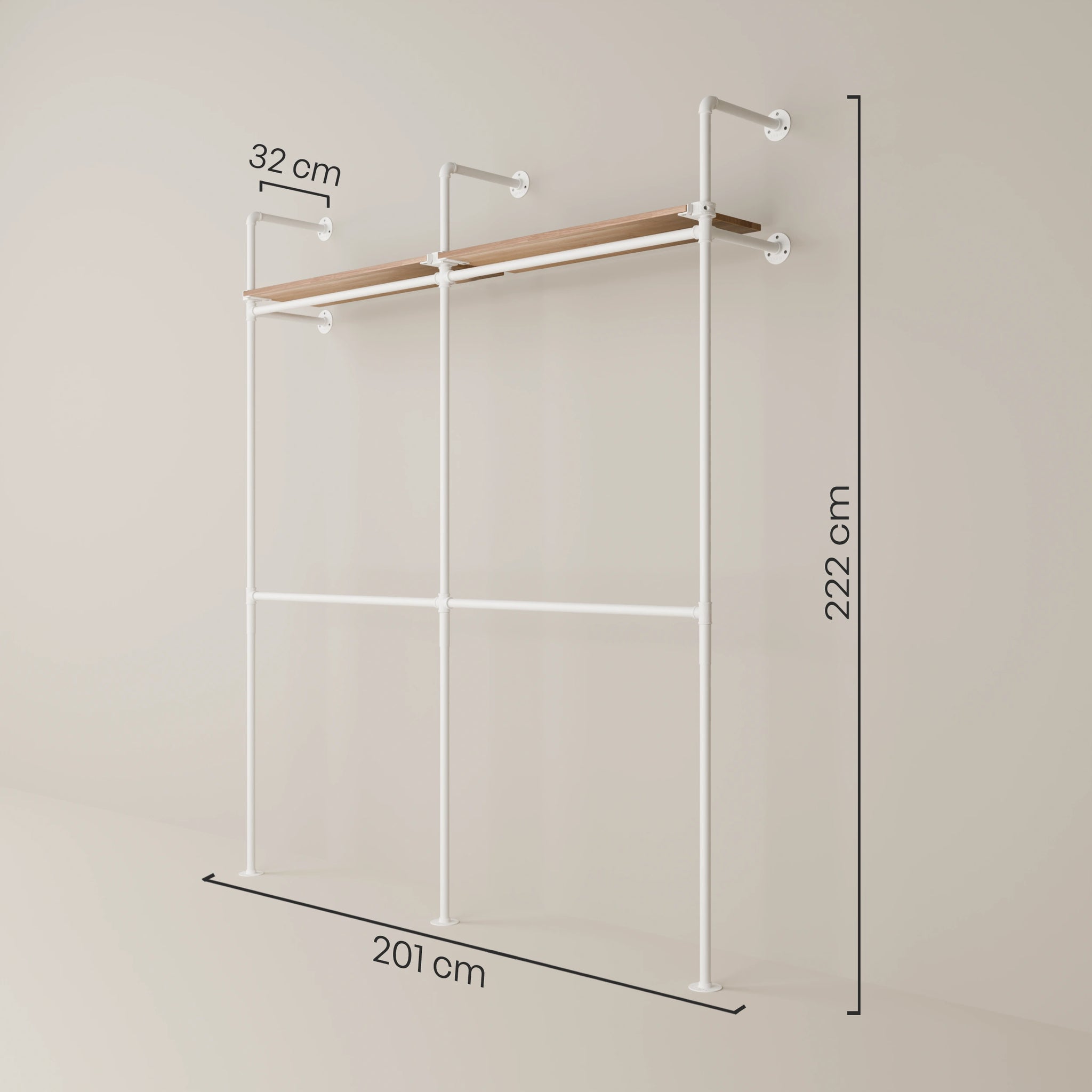 KIM DOUBLE 2 OAK – 2 bovenste planken | wit