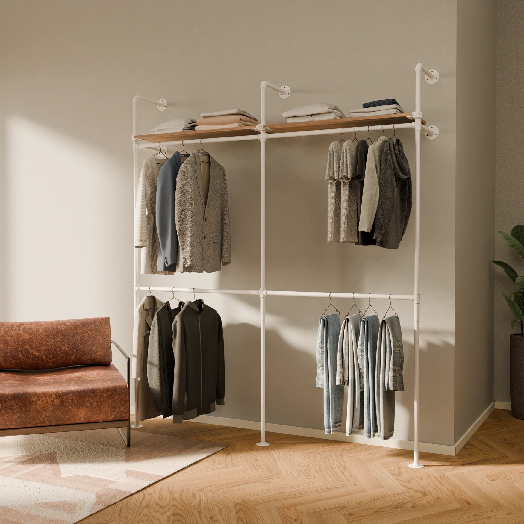 KIM DOUBLE 2 OAK – 2 bovenste planken | wit