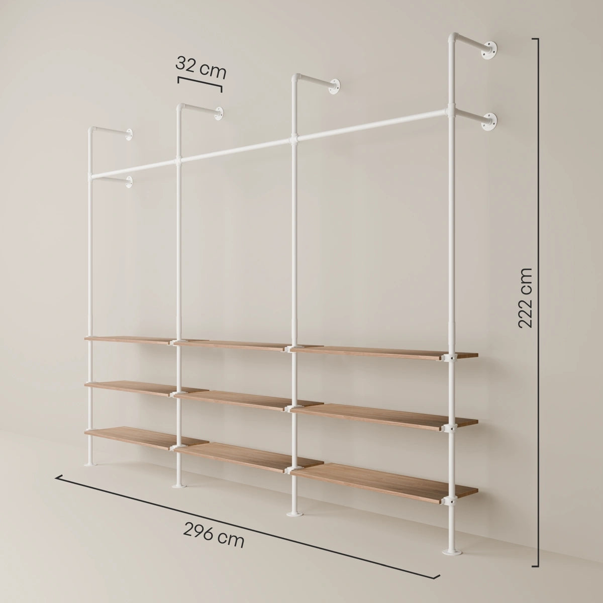 KIM 3 OAK – 9 planken | wit