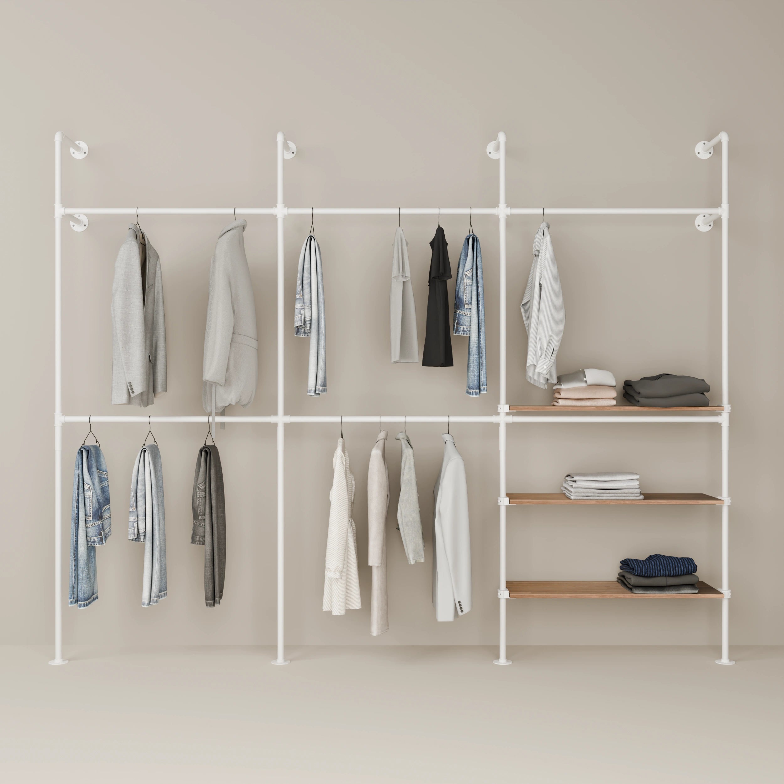 KIM DOUBLE 3 OAK – 3 Regalböden rechts | Weiß