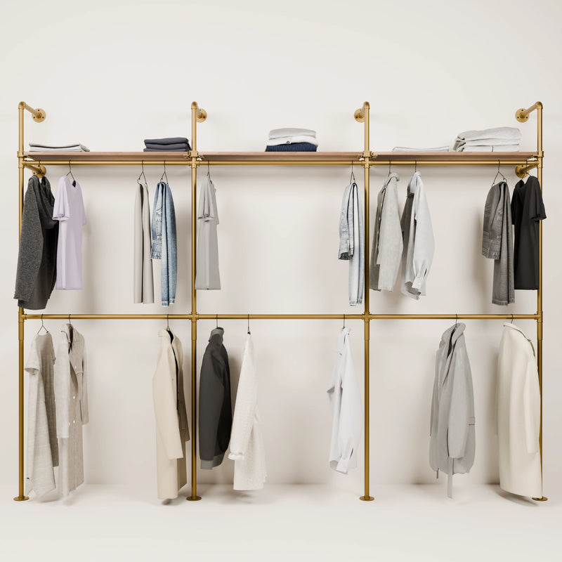 KIM DOUBLE 3 OAK – 3 Regalböden oben | Gold