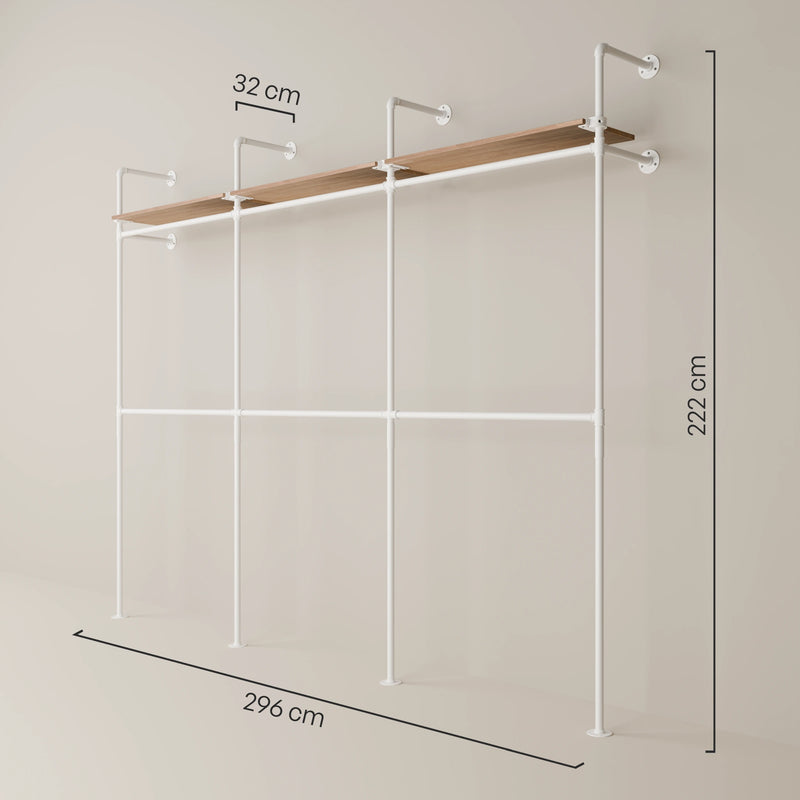 KIM DOUBLE 3 OAK – 3 bovenste planken | wit