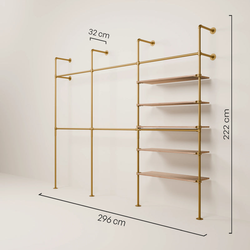 KIM DOUBLE 3 OAK – 5 planken | goud