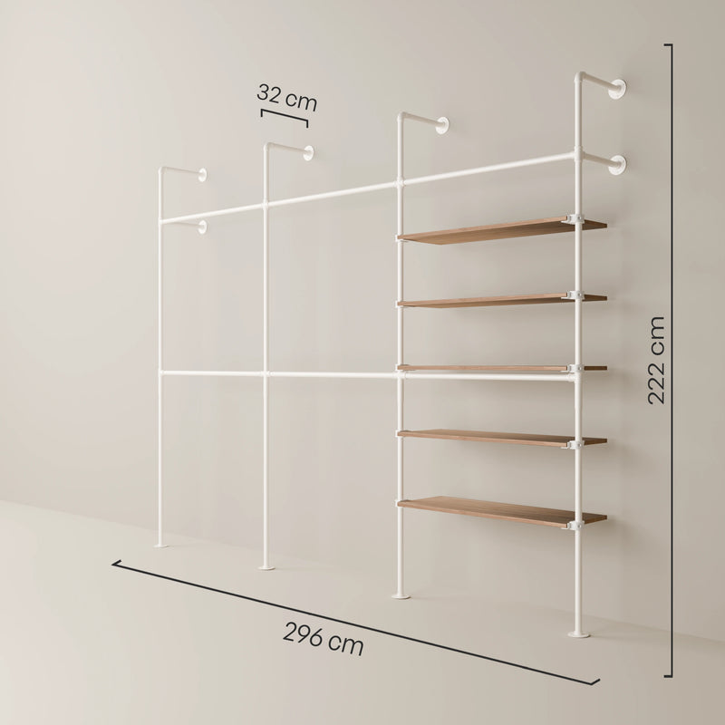 KIM DOUBLE 3 OAK – 5 planken | wit