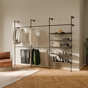 KIM DOUBLE 3 METAL – 5 Regalböden | Kleiderschrank begehbar