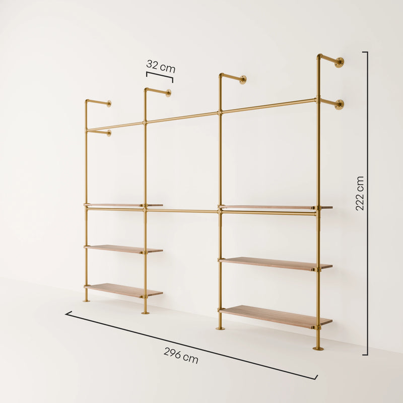 KIM DOUBLE 3 OAK –  6 planken onder goud