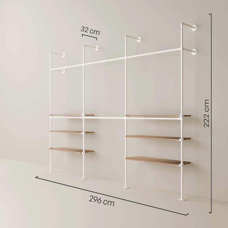 KIM DOUBLE 3 OAK – 6 planken onder | wit