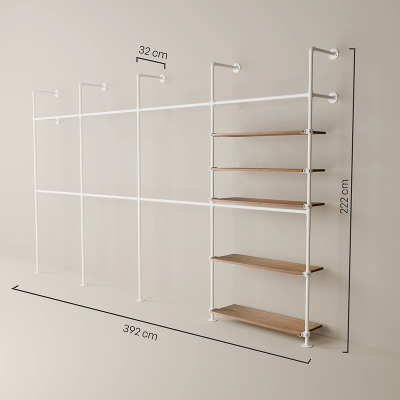 KIM DOUBLE 4 OAK – 5 planken | wit