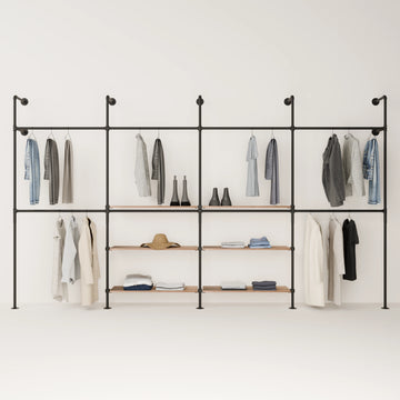 KIM DOUBLE 4 OAK –  6 shelves in the centre