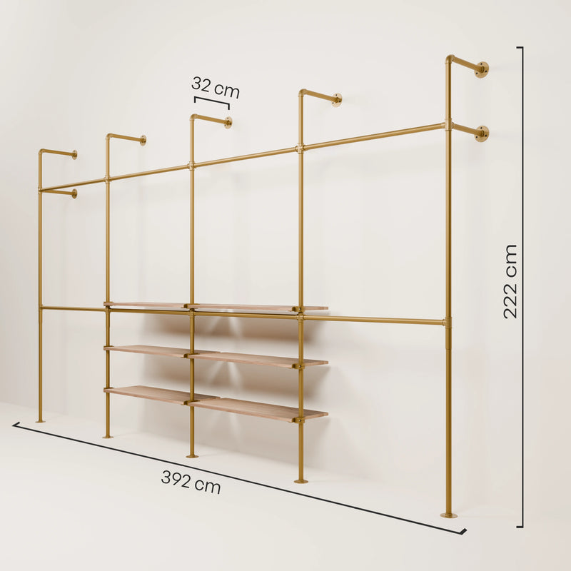 KIM DOUBLE 4 OAK – 6 planken in het midden | goud