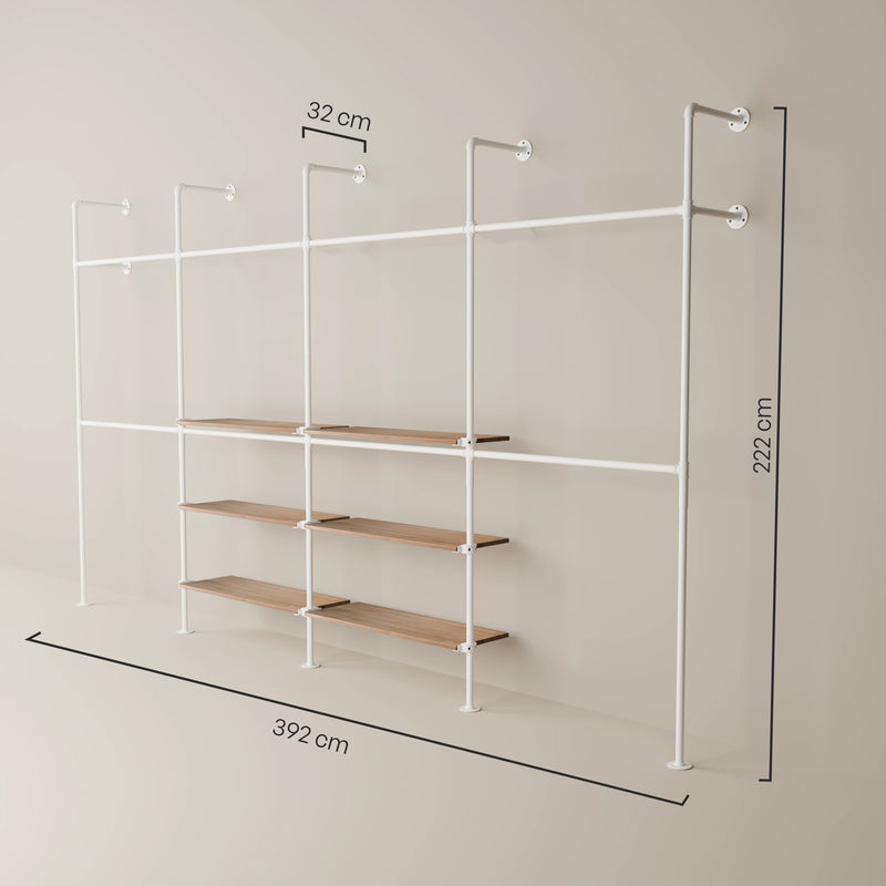KIM DOUBLE 4 OAK – 6 planken in het midden | wit