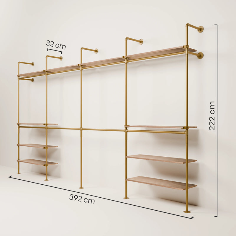 KIM DOUBLE 4 OAK – 10 bovenste planken | goud