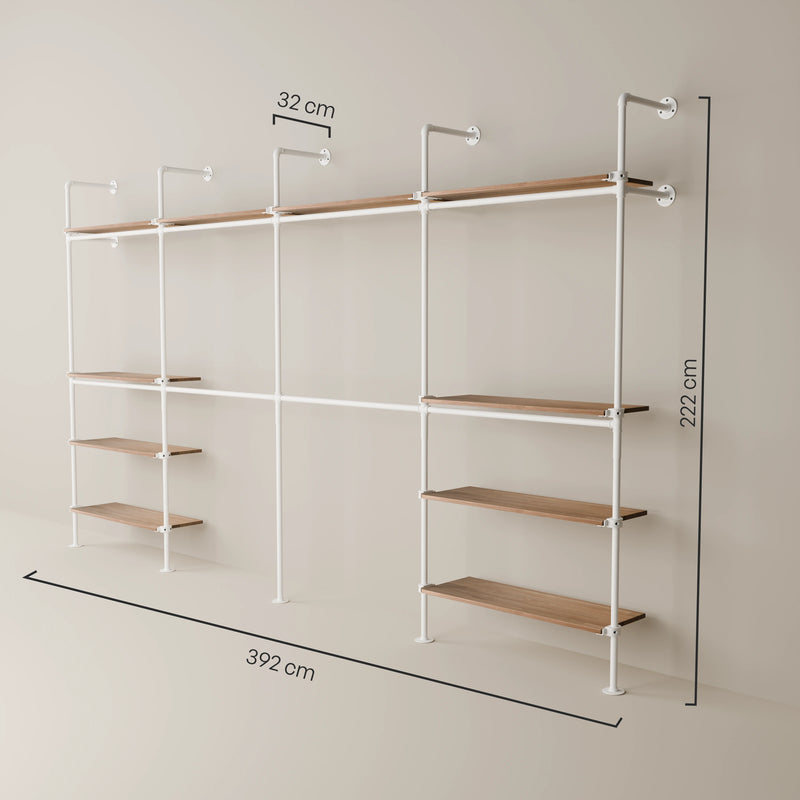 KIM DOUBLE 4 OAK – 10 bovenste planken | wit