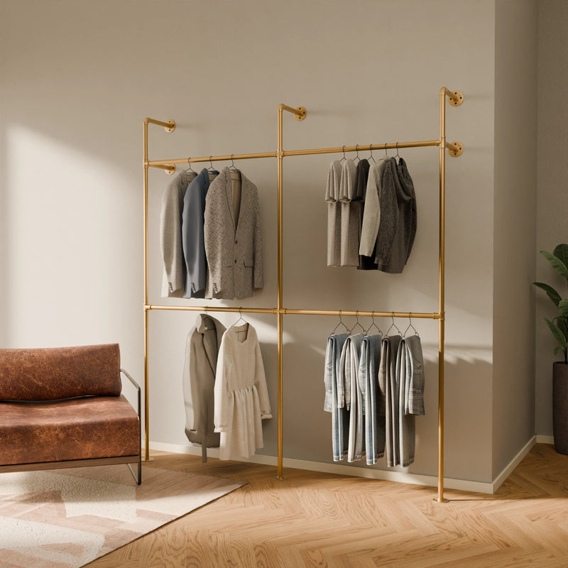 KIM DOUBLE 2 – Garderobenständer Gold